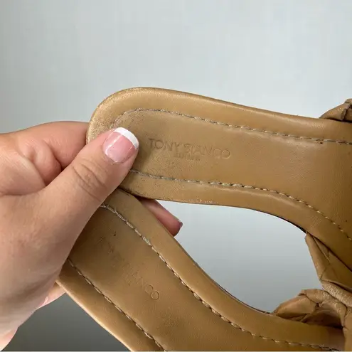 Tony Bianco | Size 7 Brown Tan Leather Sandals with Woven Design