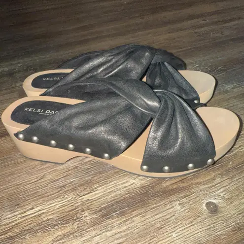 Kelsi Dagger BROOKLYN Black Clogs Sprinter Slide Sandals 7.5