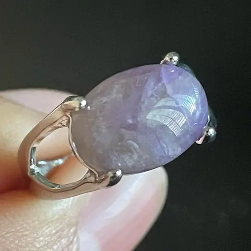 Amethyst Purple S925 silver ring size 8