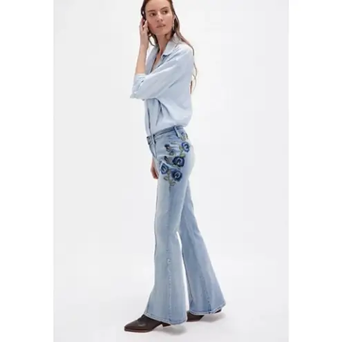 Driftwood FREE PEOPLE Farrah x Bouquet Flare Leg Jeans in Medium Wash Size US 28