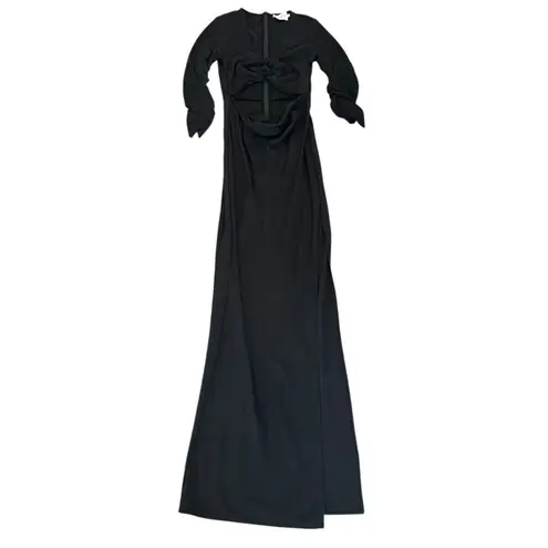 Rat & Boa Costella Black Long Sleeve Twist Bust Cutout Long Sleeve Maxi Dress S