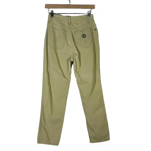 Moschino Vintage Jeans Pants Womens 29 Khaki 100% Cotton Heart Peace Y2K Rigid