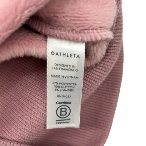 Athleta  Cozy Karma 1/4 Zip Sweatshirt Dress Dogwood Mauve‎ Pink Size XS