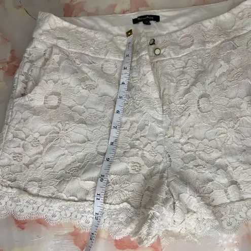 Max & Riley High Waisted Capricorn Lace Dressy Shorts Cream Bohemian SZ XL Tan