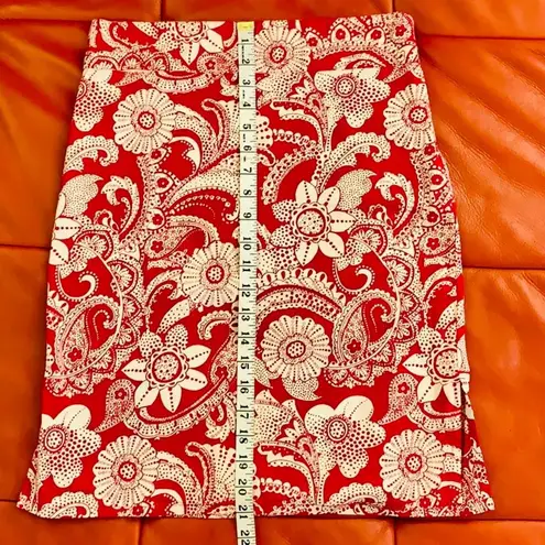 Red & white paisley skirt.