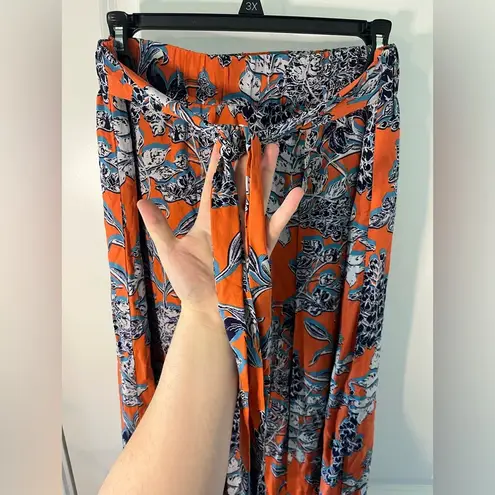 CAbi  Paradise Calypso Floral All Over Print Flare Tie Front Maxi Skirt Sz Small