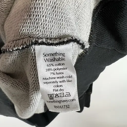 Something Navy Something Black Sparkly Something To Smile In Sweatshirt Womens Size Medium