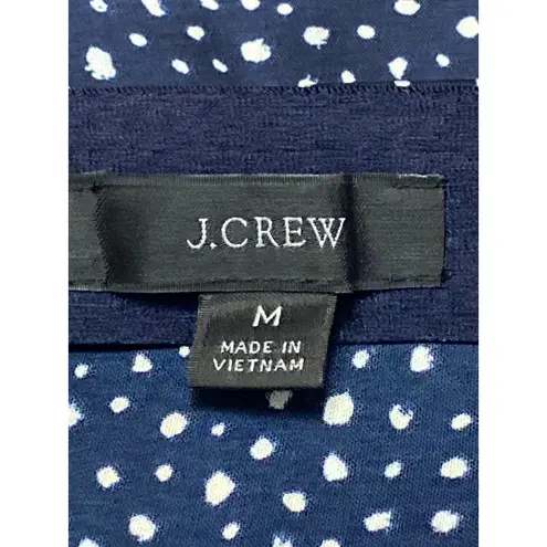 J.Crew Women's Navy Blue Polka Dots High Waisted Straight Midi Slip Skirt Size M Size M