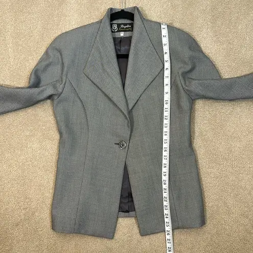 Brighton Vintage  One Button Houndstooth Lined Black White Blazer Women Medium 40 - Image 6