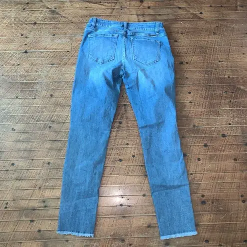 Kancan distressed raw hem straight leg 28 normcore ankle jeans Blue Size 29
