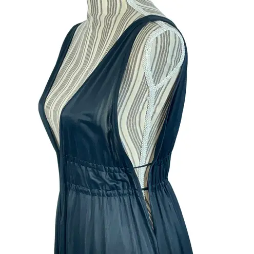 Sears Vintage Black V Neck Open Side Cinch Waist Night Gown SIZE 38/40 Large