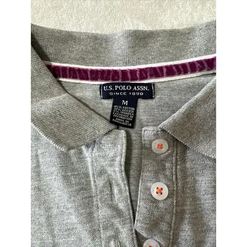 U.S. Polo Assn. women’s gray W/purple Short Sleeve polo shirt size M