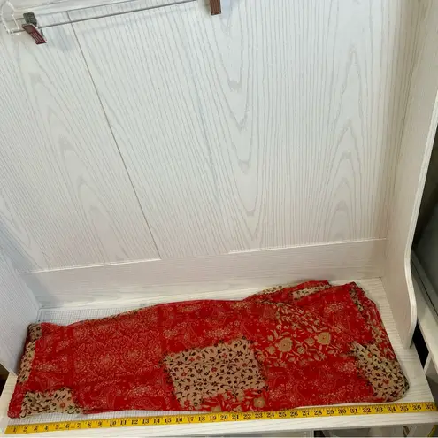 Coldwater Creek Skirt Women Size XL Red Tan Patch Mesh Pullon Boho Western Flowy - Image 7