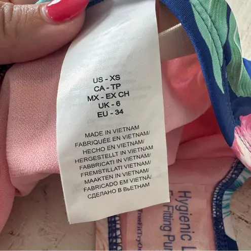 Hobie Floral Side Tie Bikini Bottom NWT size XS Blue Tropical Hipster Swimsuit - Image 9