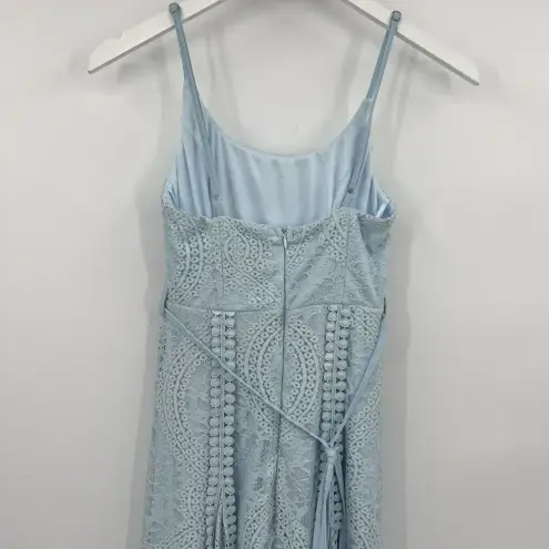 Hello Molly  Girls in Spain Blue Eyelet Lace Sleeveless‎ Maxi Dress Size Small