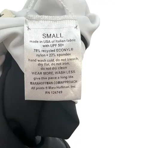 Mara Hoffman Idalia One Piece Swimsuit Colorblock Black White Size Small