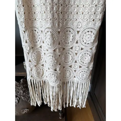 Torn By Ronny Kobo Toby Crochet Knit Dress Natural Womens Size Medium