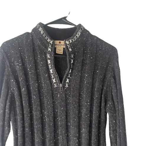 Woolrich Women's Size Small Grey Speckled Half Zip Pullover Sweater
