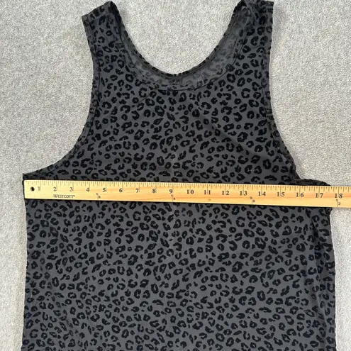 Zyia Active XL Black Leopard Burnout Mesh Tank Top Sheer Sleeveless Shirt