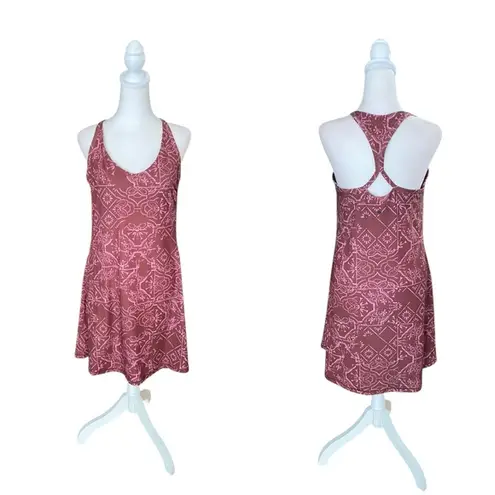 prAna Opal Dress Vino Tiles Built In Bra Active Mini Dress Womens Size Medium