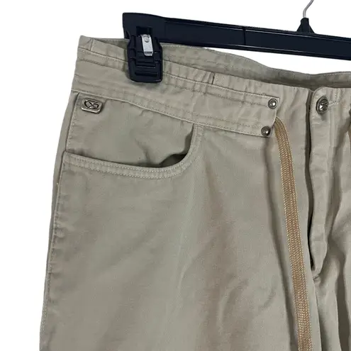 Vintage 90s Juniors Size 13 Baggy Khaki Cargo Pockets Tie Pants Tan