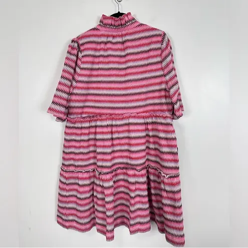 Tuckernuck NEW Pink Chevron Knit Stripe Crawford Relaxed Fit Mini Dress XXXL Red Size undefined