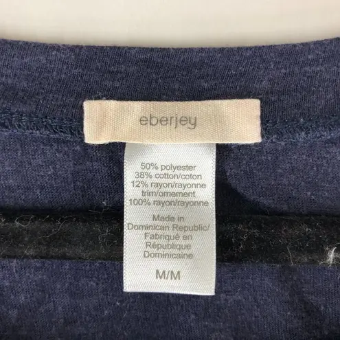 Eberjay Heather Navy Blue Slouchy Tee Cinch Tie Waist Scoop Neck Drop Shoulder M Size M