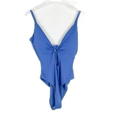 ANDIE NWT The Santorini Knot Key Hole One Piece Swimsuit Removable Cups L Blue