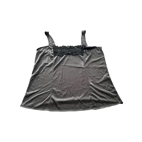 70’s satin slip tank camisole Black Size M