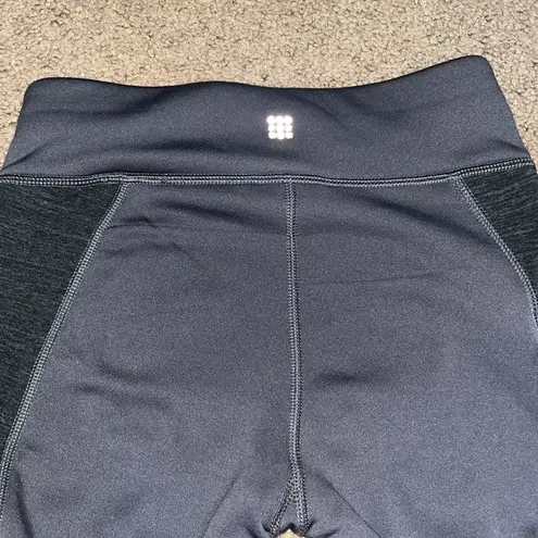 Title Nine Crash Polartec Fleece Lined Tights Colorblock Gray Black XS