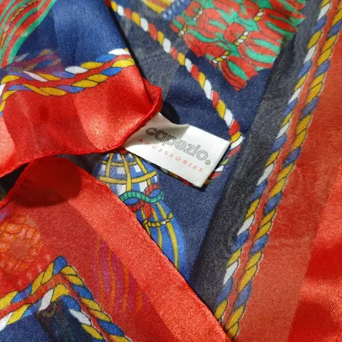 Capezio Accessories Italian Scarf Tassel Rope Print Polyester Multicolor Red Size 32