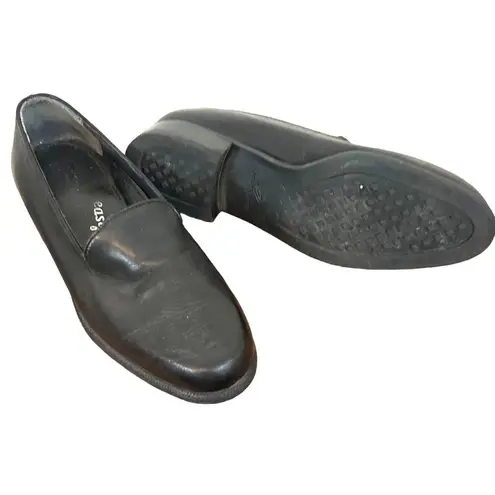Easy Spirit Women Size 8.0 Black Faux Leather Casual Slip-On Shoe Black