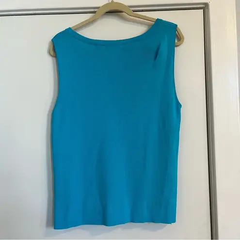 Laura Ashley Y2K turquoise blue tank top shell women’s size large sleeveless