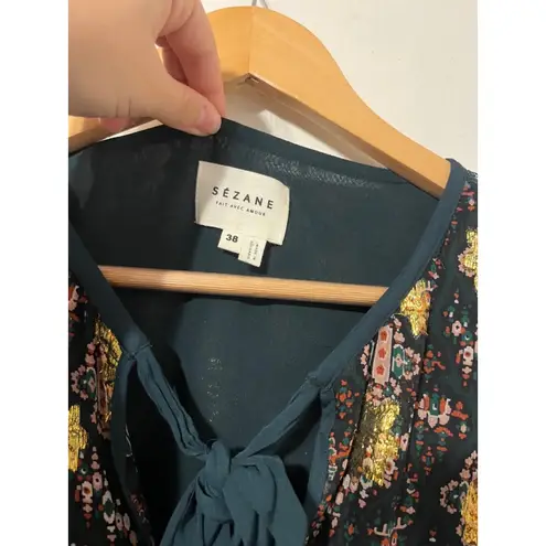 Sézane Sezane Silk Floral Davy Mini Dress Size 38