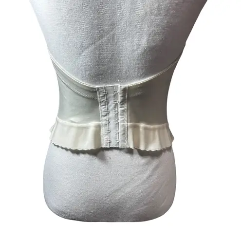 VTG Cabernet Bustier Corset 36D Ivory Bridal Lingerie Satin Jacquard Lace Retro White Size undefined