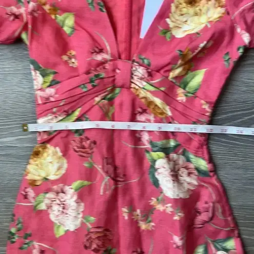 NEW EVER NEW LINEN BLEND Cartier Linen Midi Dress Pink Size 0