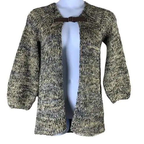 Topshop  Size 2 Cardigan Sweater Buckle Closure Long Balloon Sleeves Mohair Blend