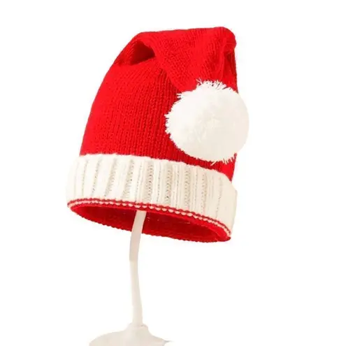Santa Hat Knit Red and White W/ Pom Pom OS