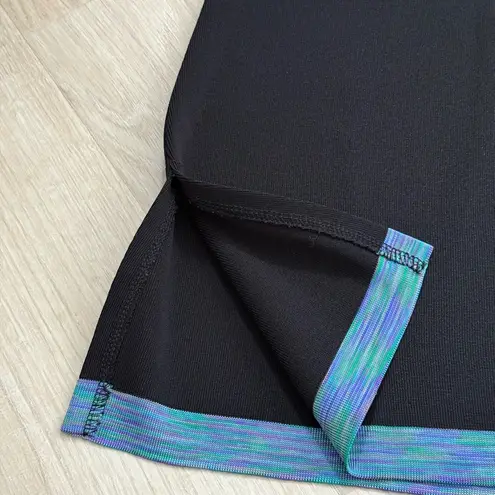 Misook Exclusively Square Neck Blouse | Black/Mermaid Shimmer Trim | Small