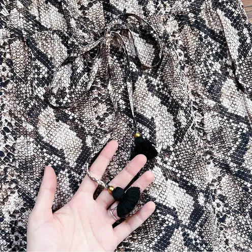 FIGUE • Gianna Dress short mini reptile Python snakeskin print ruffle tiered