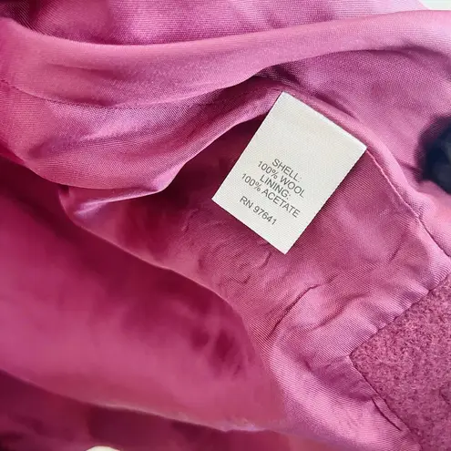 J. Jill Women Beet 100% Wool Sleeves Button Down Coat Size M Fuschia Pink Size M