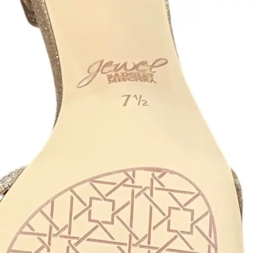 Jewel Badgley Mischka Giona Embellished Evening Shoe Size 7.5 Light Gold New