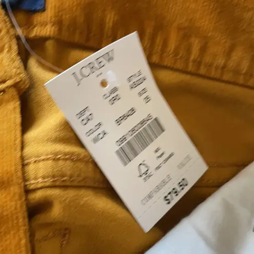 J.Crew NWT  9” High Rise Skinny Corduroy High Rise  Jeans Mustard Yellow