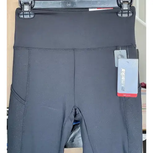 Marika Womens Leggings Sz Small Black Glitter Yoga Athletic Workout Activewear