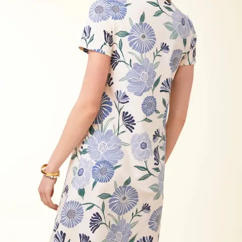Spartina 449 Tahlia Jersey T-shirt Dress Ogeechee Daisy Blue cotton resortwear