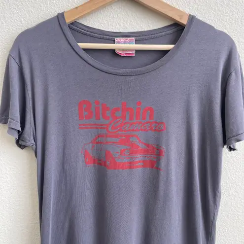 Palmer Cash Vintage Dark Grey Red Bi**hin Camaro Retro Short Sleeve Graphic Tee