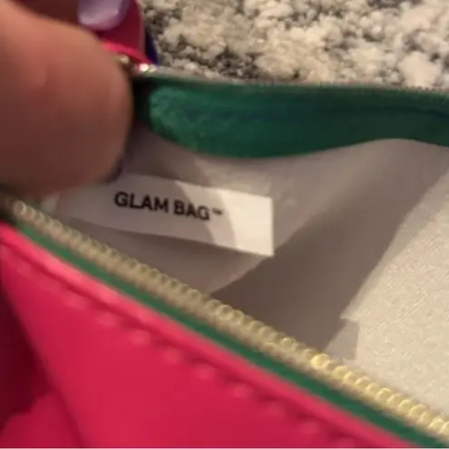 Ipsy Faux Leather Pink & Blue Glam Bag