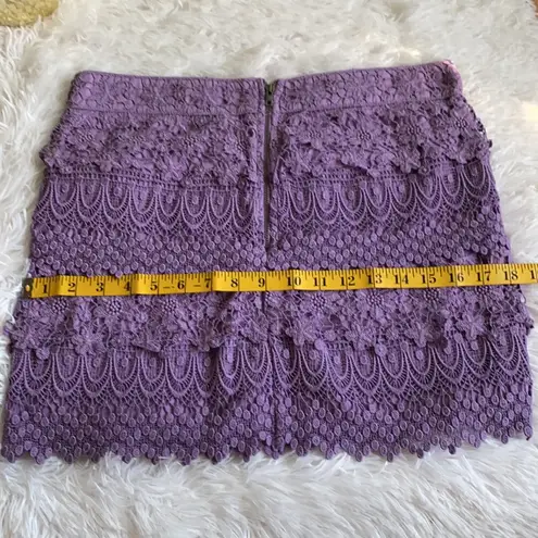 American Eagle New Lavender crochet tiered mini skirt, size 6