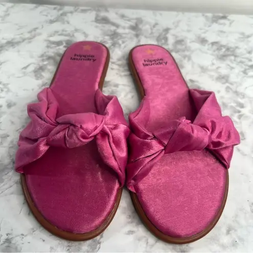 Hippie Laundry Karly Slip On Satin Pink Bow Women's Sandal Size 11