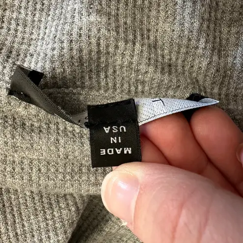 Y2K FORE Gray Ribbed Knit Collared Crop Top Preppy Minimal Streetwear Women’s M Size M